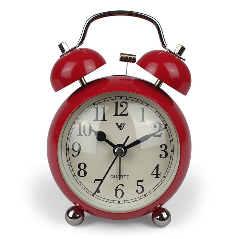 Metal Twin Bells Table Alarm Clock - Available in 3 Colors