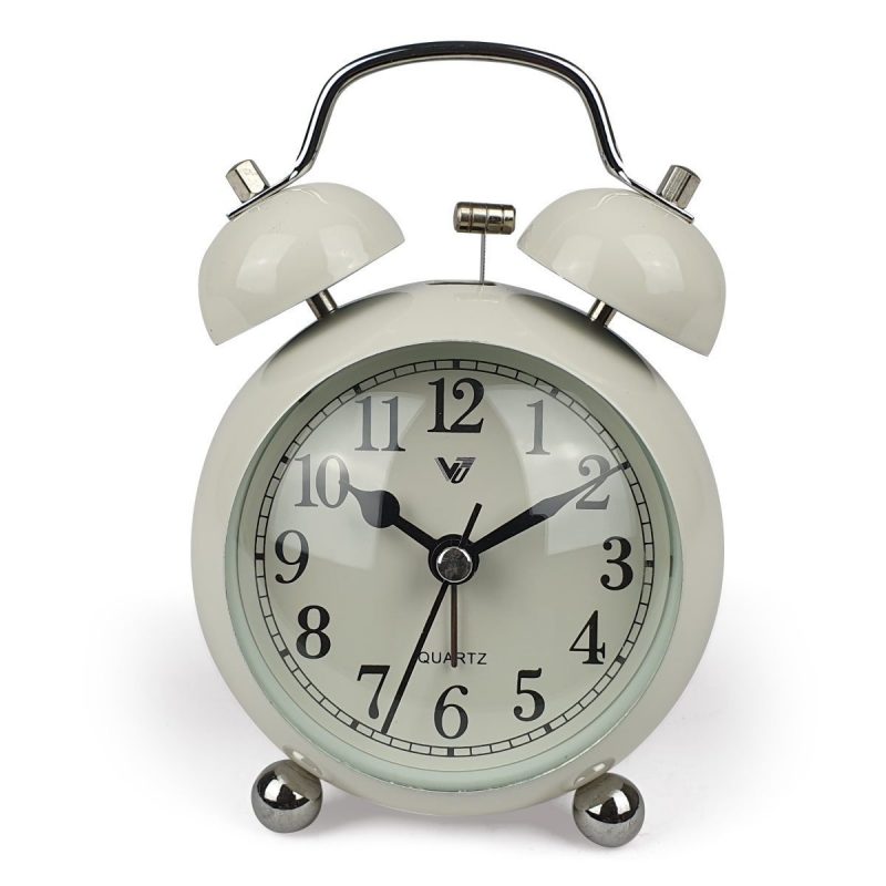 Metal Twin Bells Table Alarm Clock - Available in 3 Colors