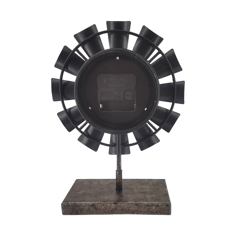 Metal Windmill Table Clock on Base - 28cms