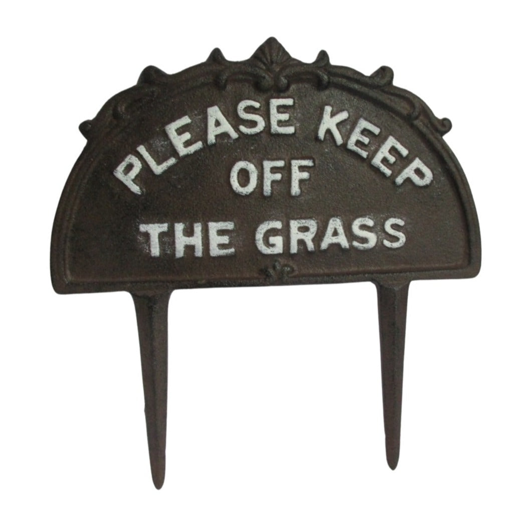 Metal 'Please Keep off the Grass' Garden Stake