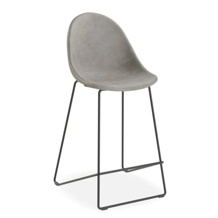 Metallic Comfort Black Base High Stool - Grey (Available in 2 Sizes)