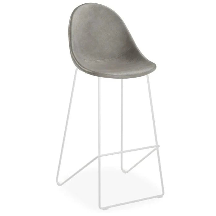 Metallic Comfort White Base High Stool - Grey (Available in 2 Sizes)