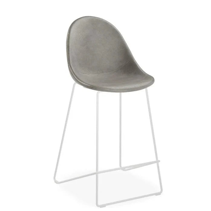 Metallic Comfort White Base High Stool - Grey (Available in 2 Sizes)