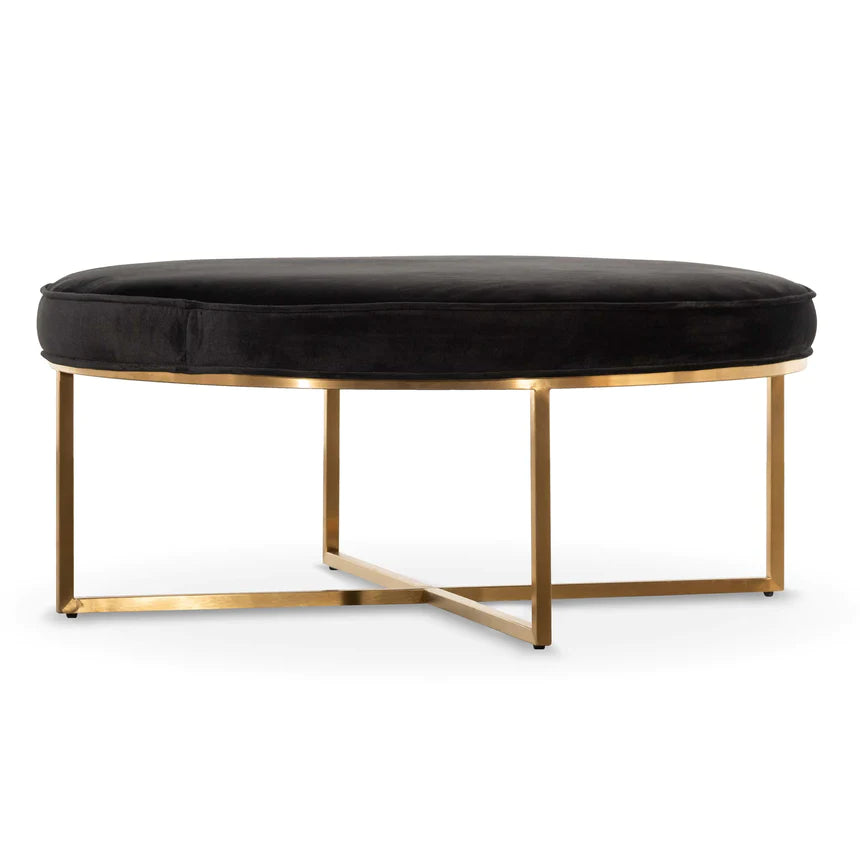 Metallic Embrace Ottoman 100cms - Black