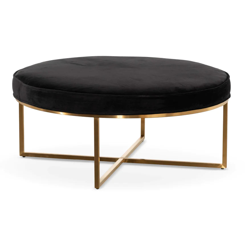 Metallic Embrace Ottoman 100cms - Black