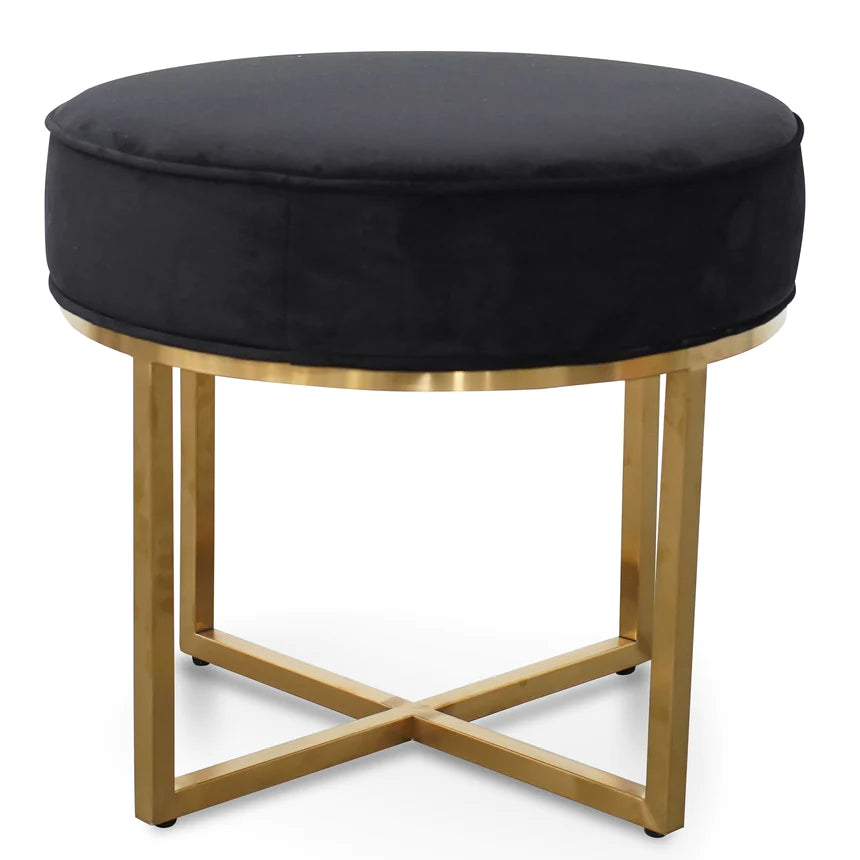 Metallic Embrace Ottoman 50cms - Black