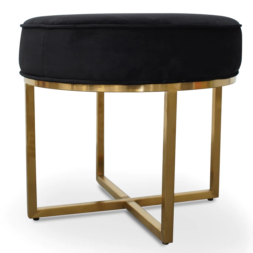 Metallic Embrace Ottoman 50cms - Black