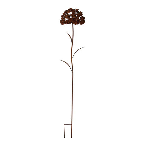 Metallic Garden Stick with Flower Bunch