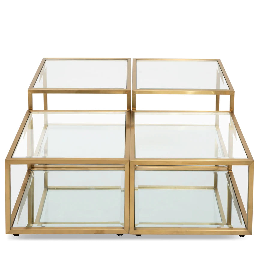 Metallic Glass Symphony Coffee Table - Set of 4