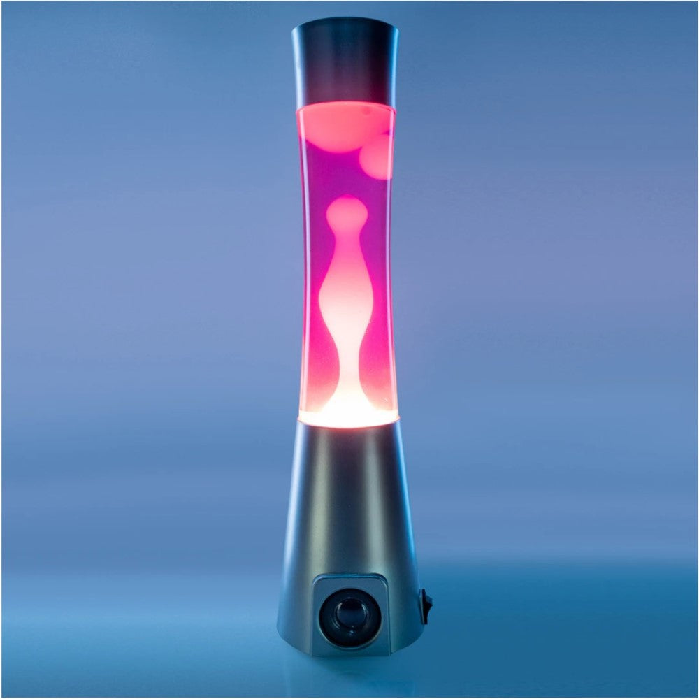 Bluetooth Speaker Motion Lava Lamp Silver/Pink/White