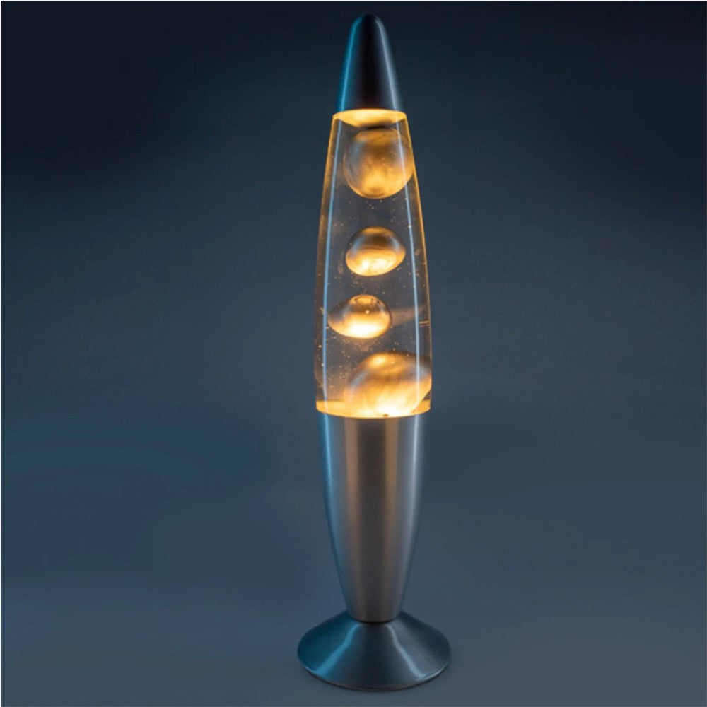 Metallic Peace Lava Lamp - Silver