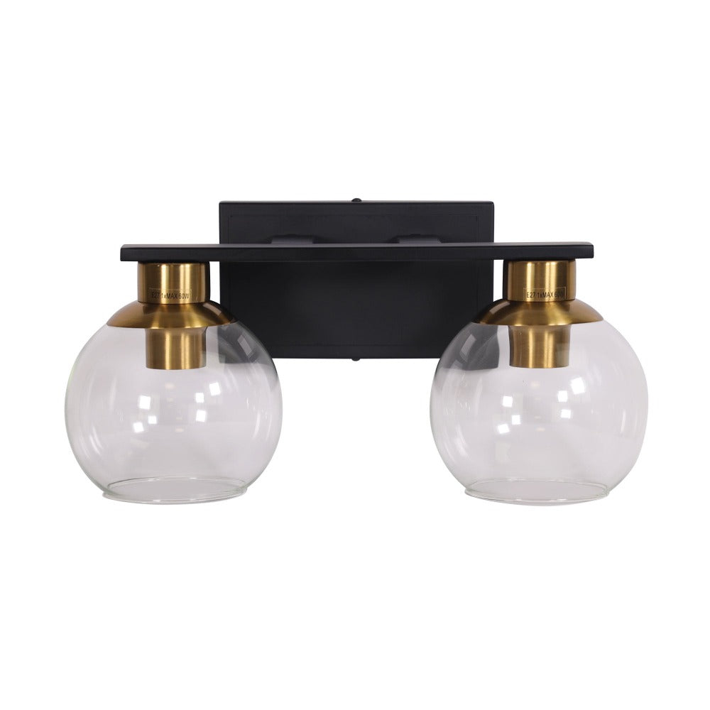 Metalware Clear Glass Wall Light - Double