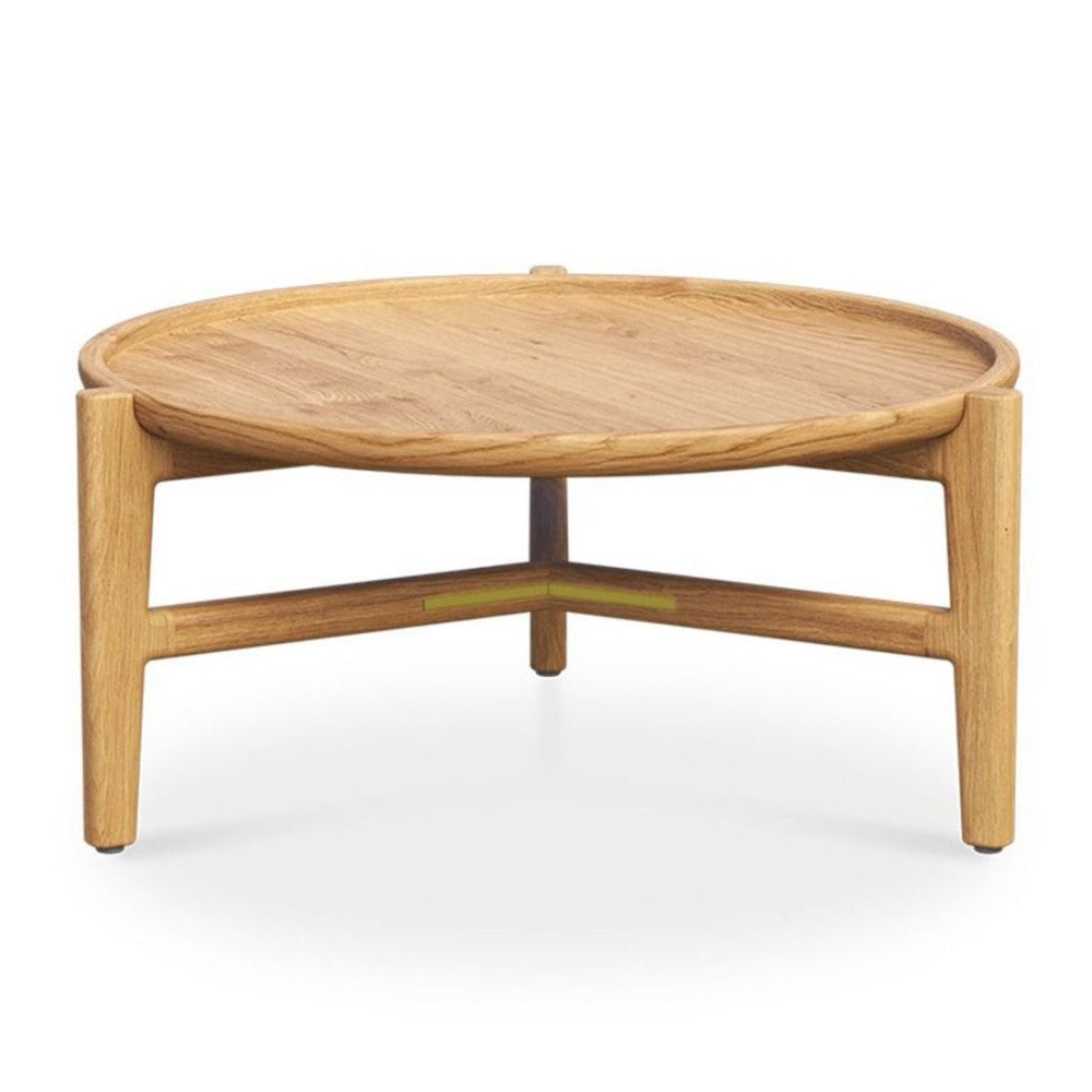 Mid-Century Style Round Teak Wood Coffee Table