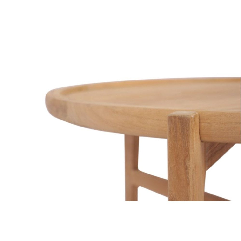 Mid-Century Style Round Teak Wood Coffee Table