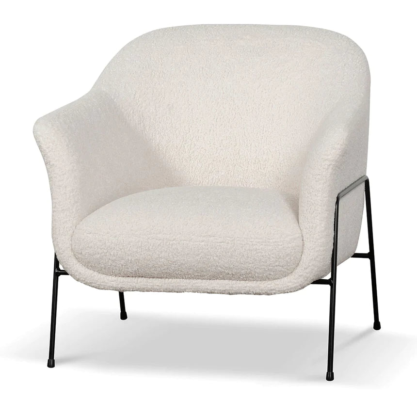 Midnight Chic Lounge Armchair- White