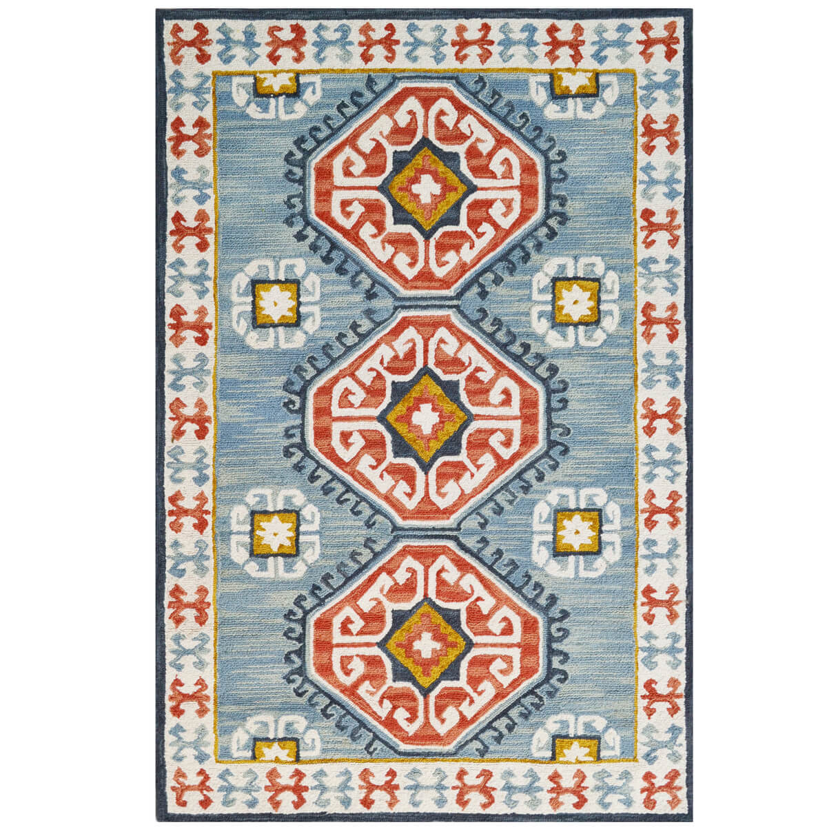 Milano Designer Handmade Woolen Rug - Sea Blue (Available in 3 Sizes)