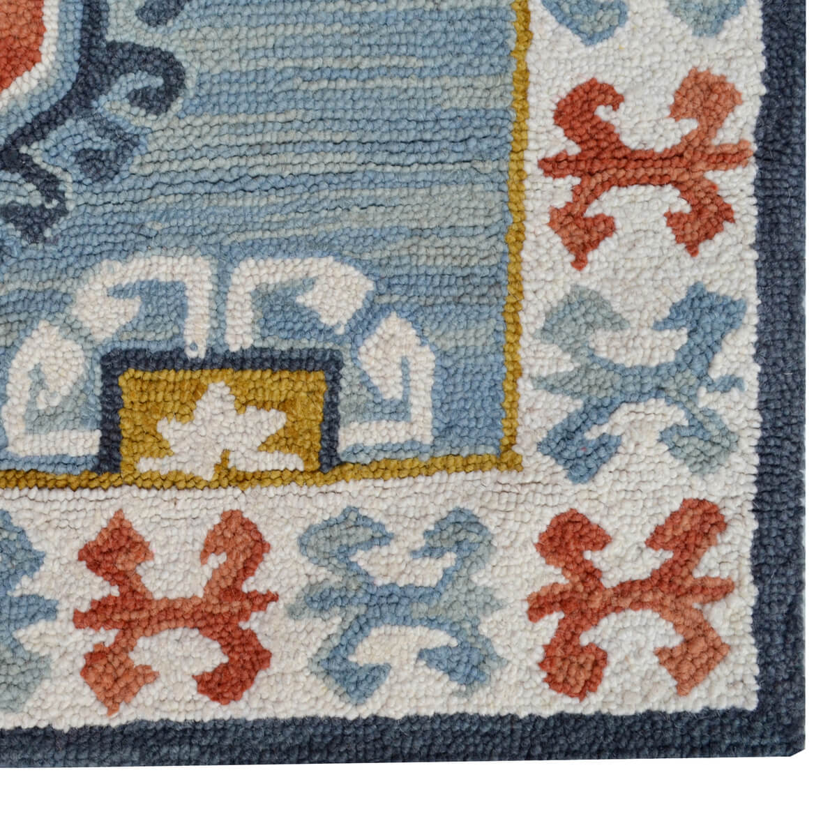 Milano Designer Handmade Woolen Rug - Sea Blue (Available in 3 Sizes)