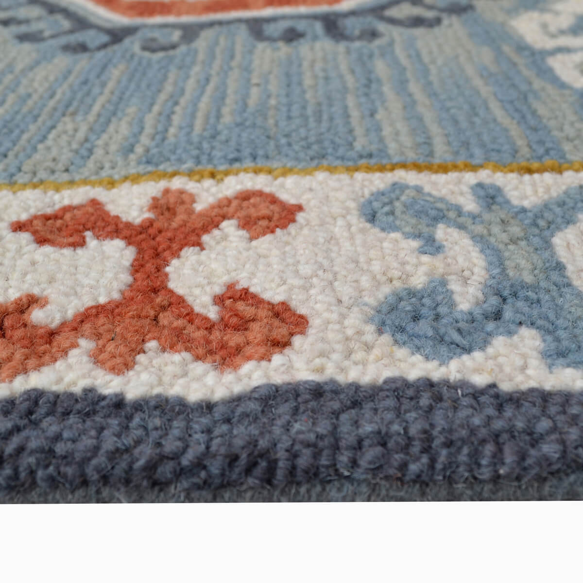 Milano Designer Handmade Woolen Rug - Sea Blue (Available in 3 Sizes)