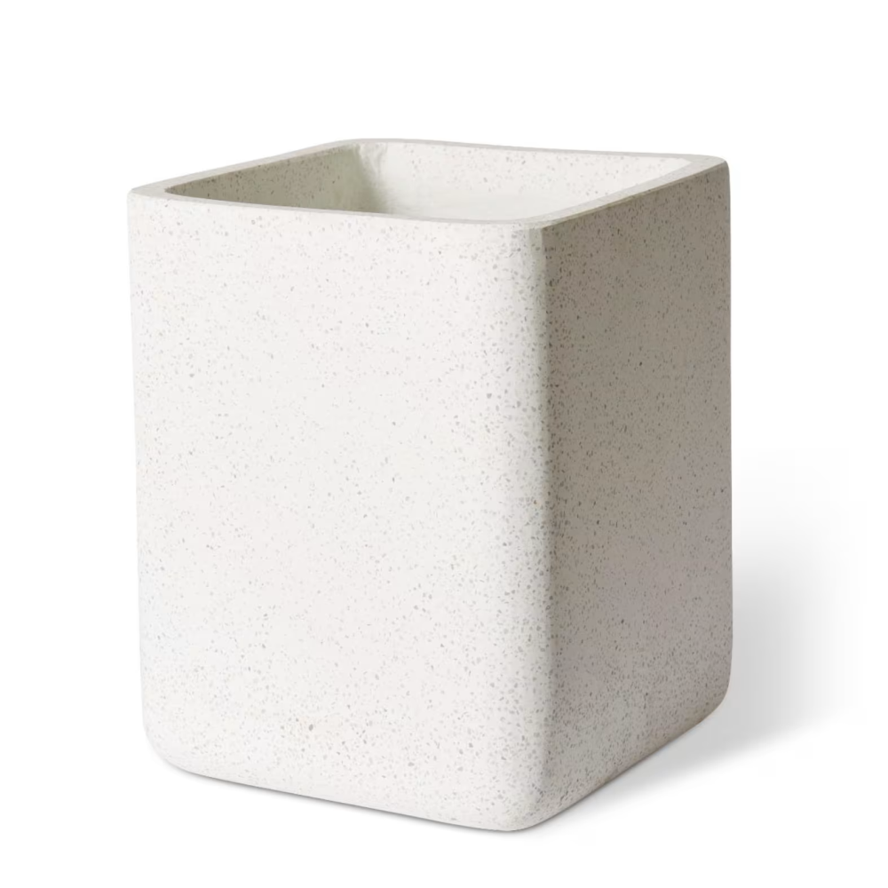 Miles Cube Planter with Hole - White - 50cms