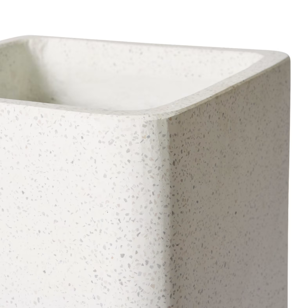 Miles Cube Planter with Hole - White - 50cms