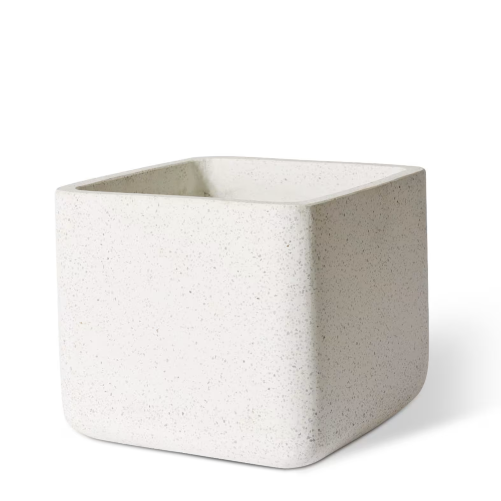 Miles Square Planter with Hole - White - 42x 36cms