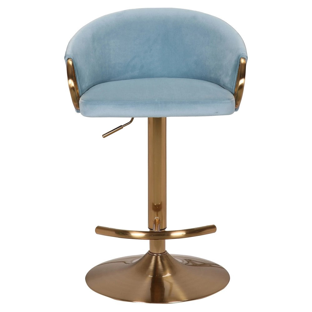 Miller Brass & Blue Gas Lift Barstool Set of 2