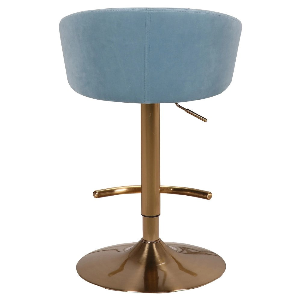 Miller Brass & Blue Gas Lift Barstool Set of 2