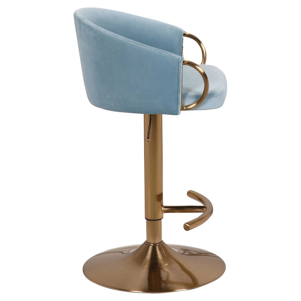 Miller Brass & Blue Gas Lift Barstool Set of 2