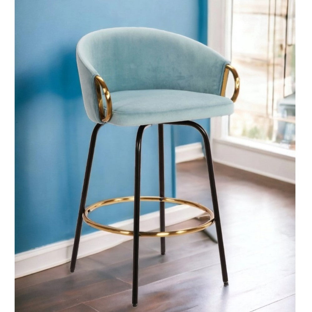 Miller Gold & Blue Swivel Barstool