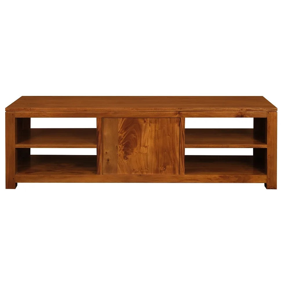 Minimalist 2 Middle Drawer Entertainment Unit - Light Brown