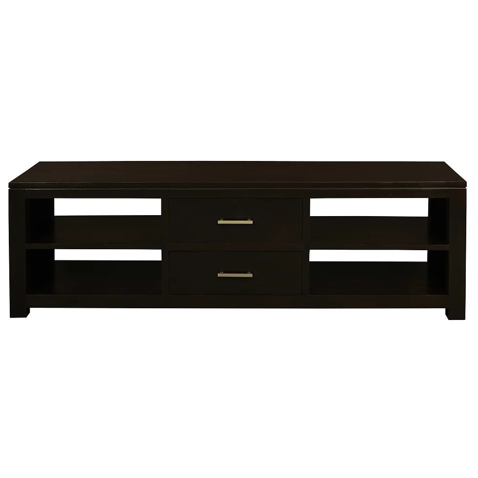 Minimalist 2 Middle Drawer Entertainment Unit - Dark Brown