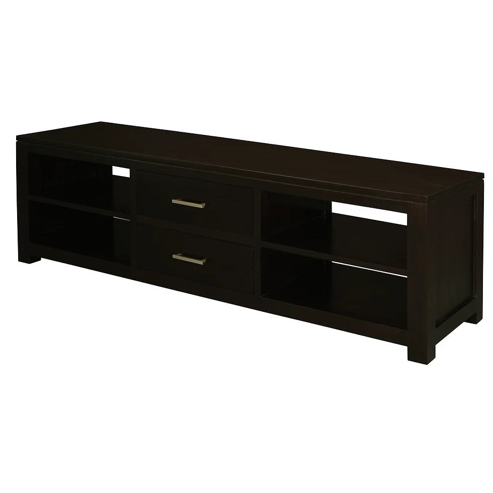 Minimalist 2 Middle Drawer Entertainment Unit - Dark Brown