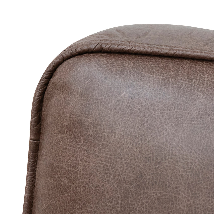 Minimalist Chic Leather Lounge Chair - Dark Brown