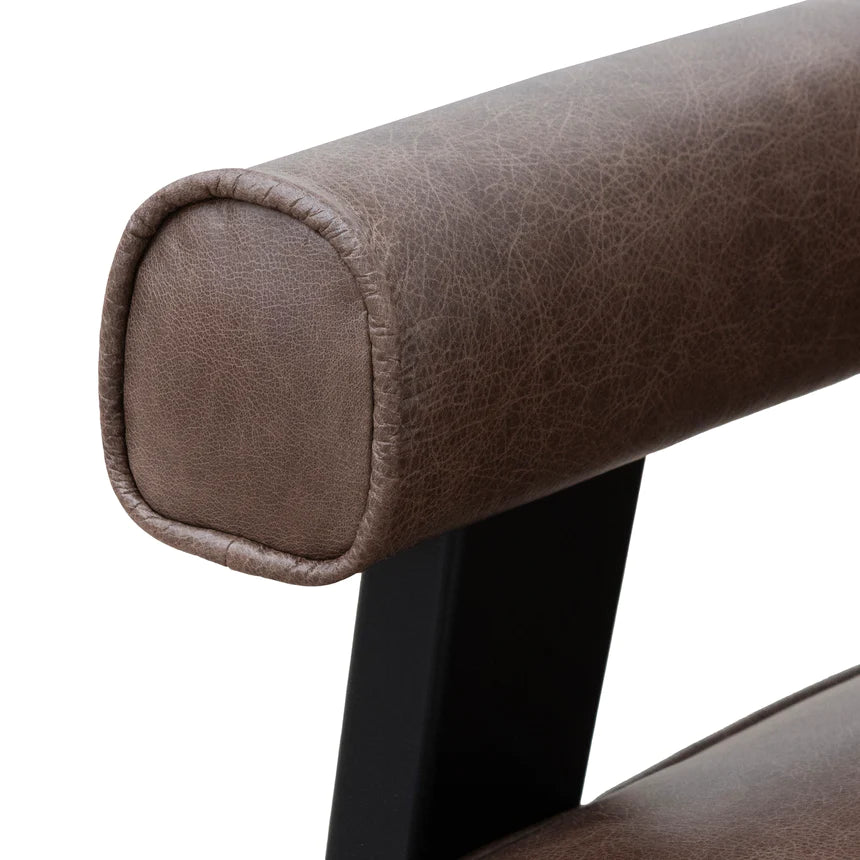 Minimalist Chic Leather Lounge Chair - Dark Brown