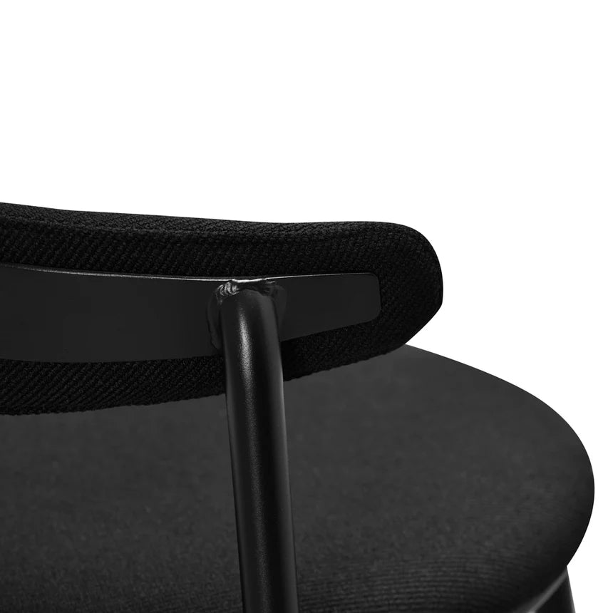 Minimalist Cushioned Bar Stool - Full Black (Set of 2)