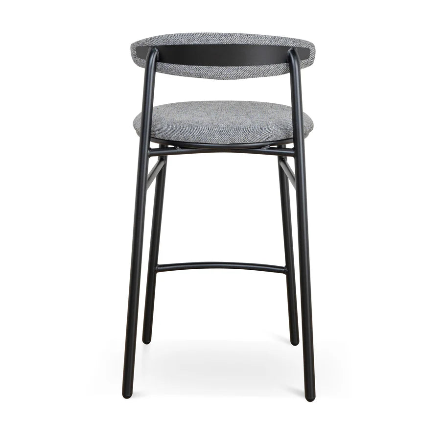 Minimalist Cushioned Bar Stool - Lava Grey (Set of 2)