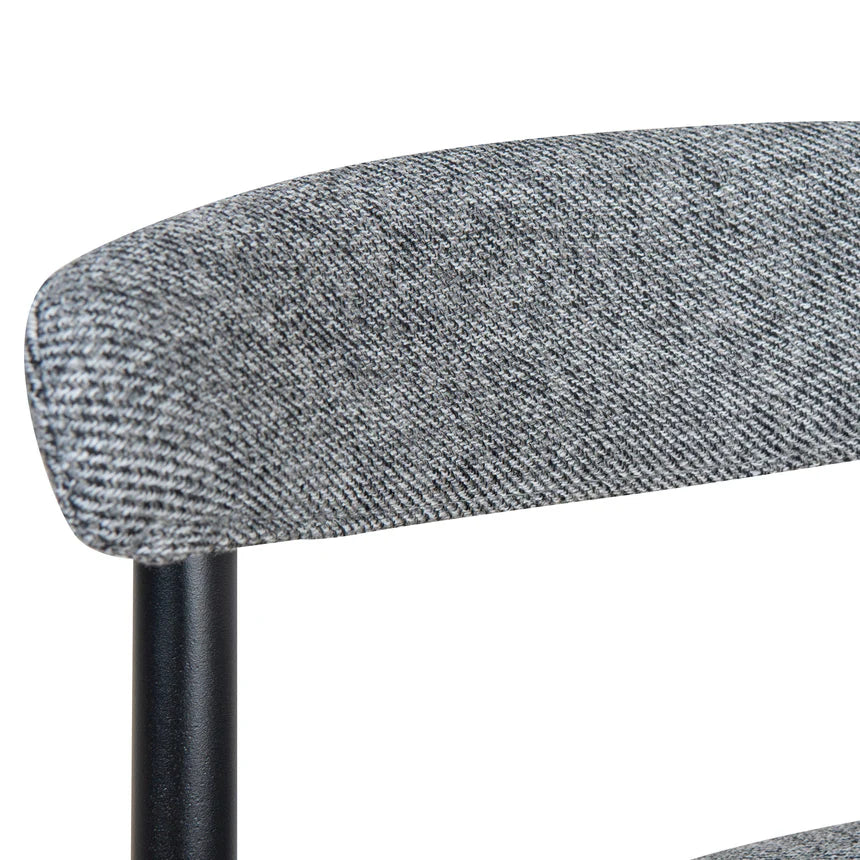 Minimalist Cushioned Bar Stool - Lava Grey (Set of 2)