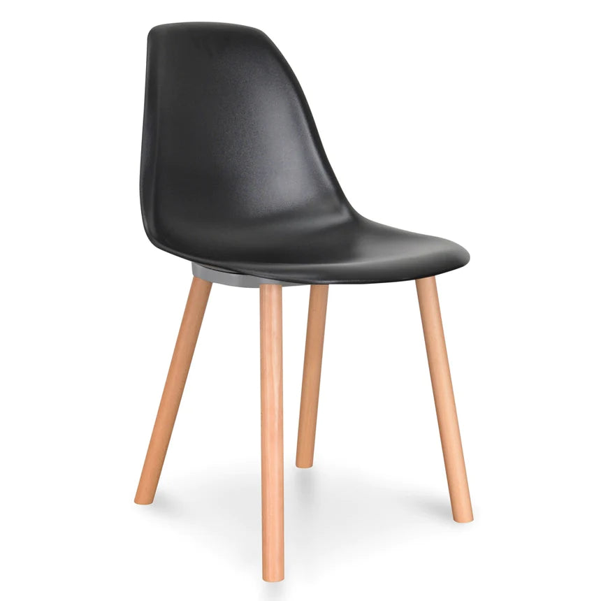 Minimalist Seating Dining Chair - Black & Natural