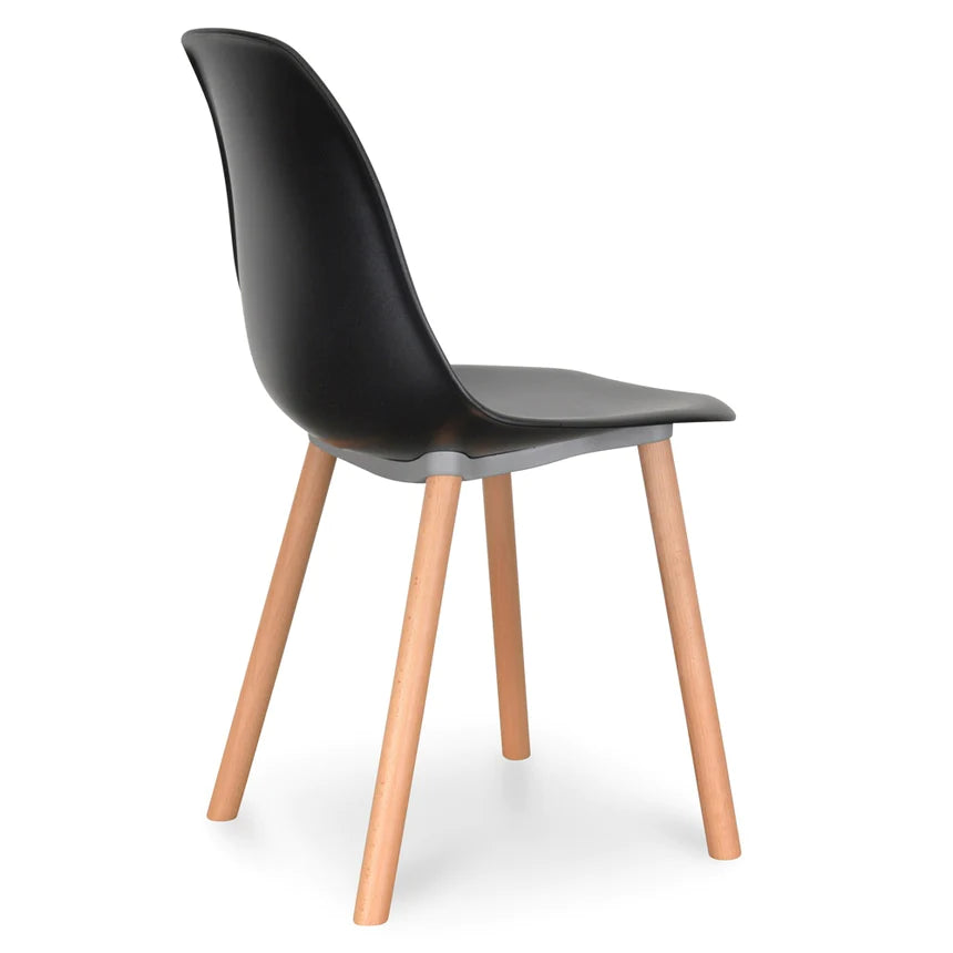 Minimalist Seating Dining Chair - Black & Natural