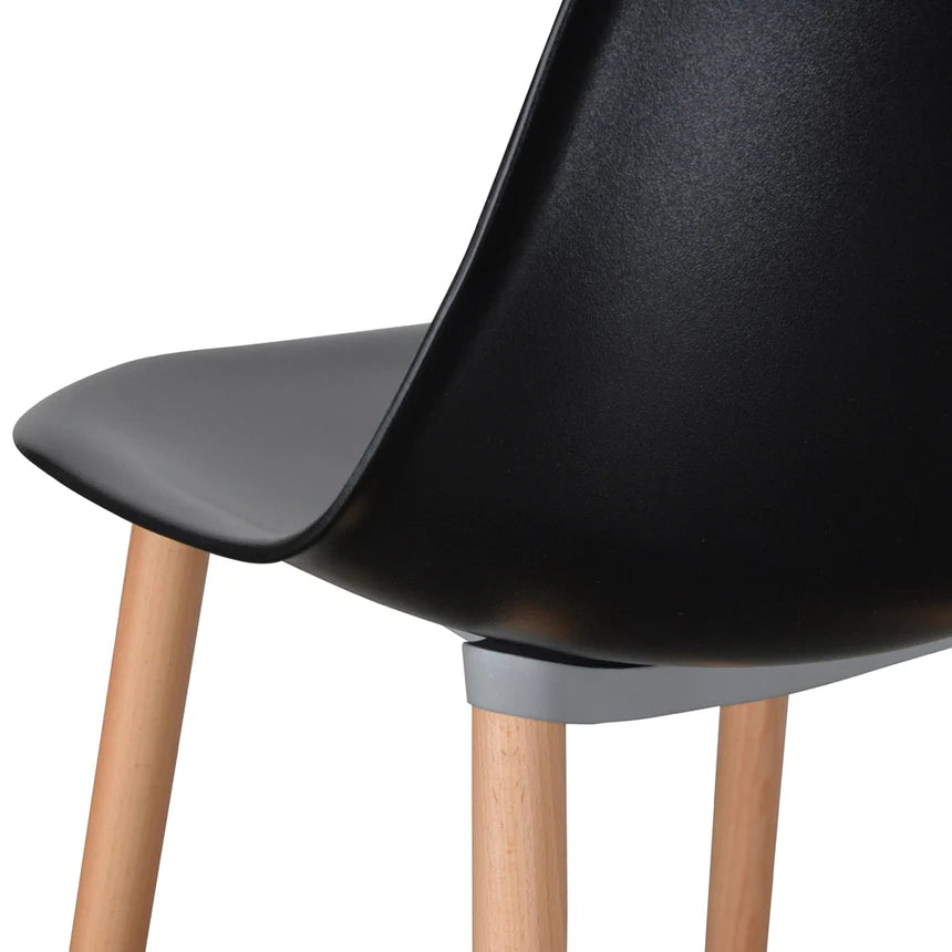 Minimalist Seating Dining Chair - Black & Natural