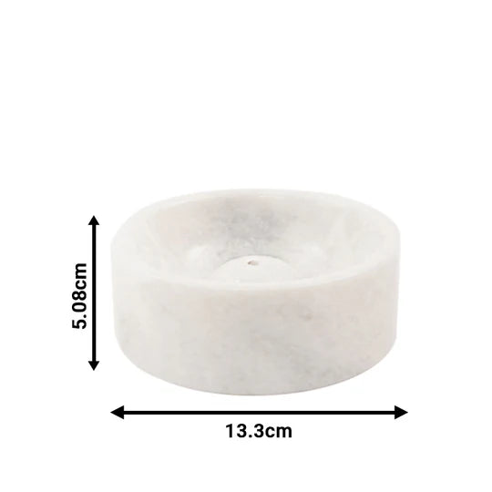 Minimalist Serenity Marble Spherical Incense - White