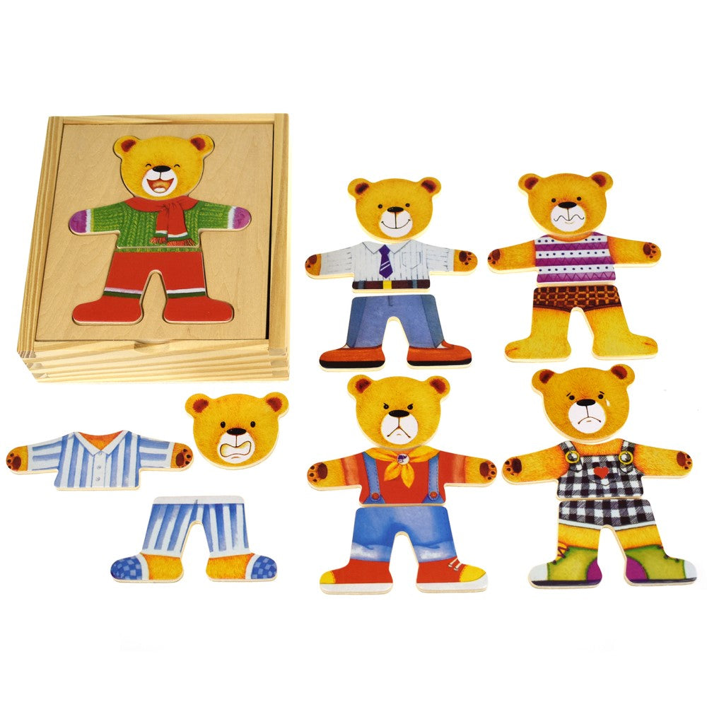 Mix n Match Wooden Boy Bear Dressing Set