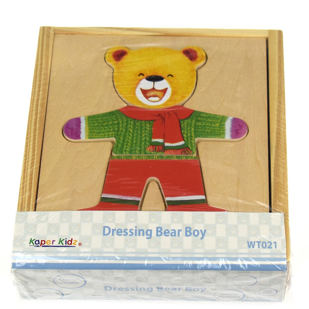 Mix n Match Wooden Boy Bear Dressing Set