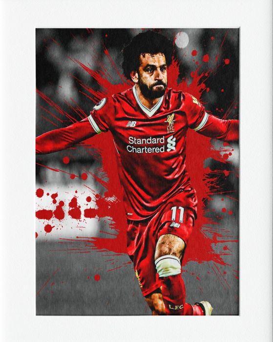 Mo Salah Mounted Print Wall Decor - 40x50cms