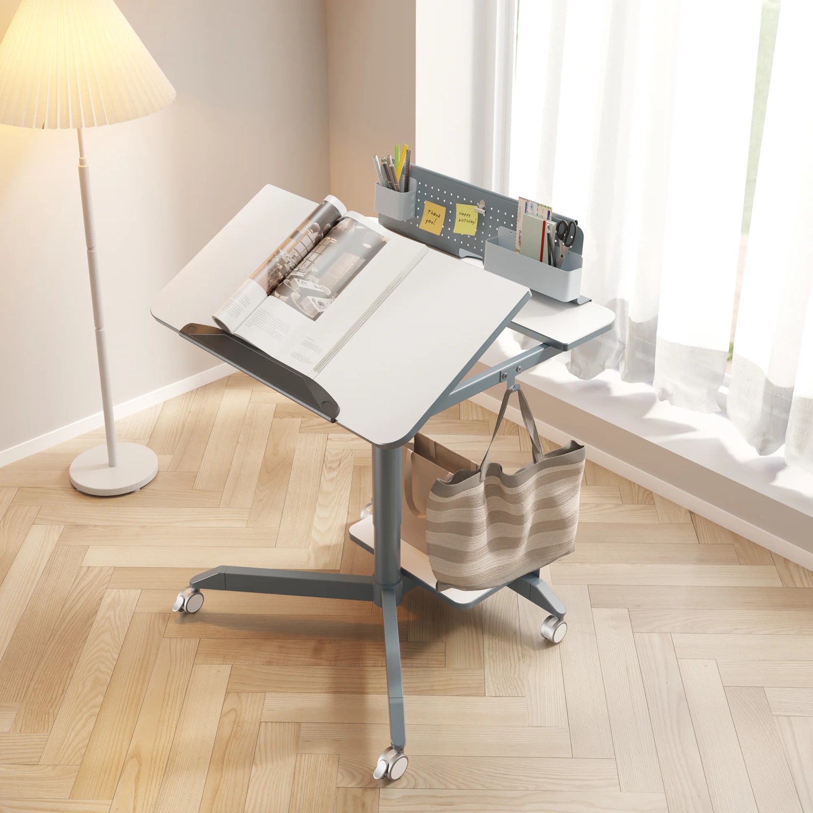 Sit & Stand Laptop Desk with Tilting Desktop