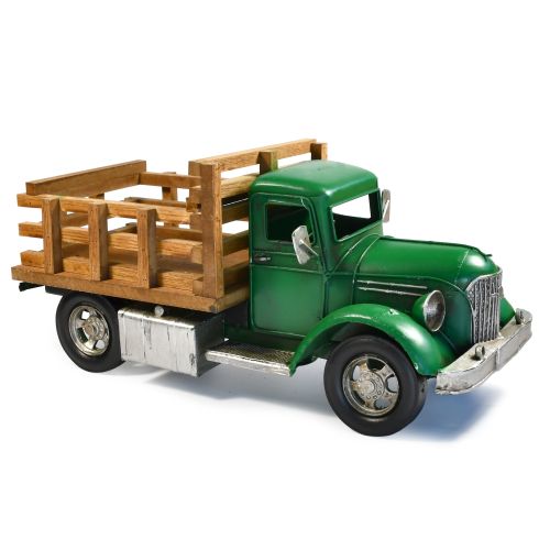 Model Farm Truck Metal Decorative Ornament - Green