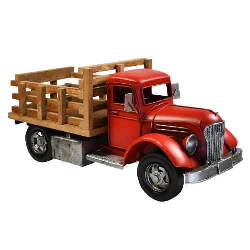 Model Farm Truck Metal Decorative Ornament - Red