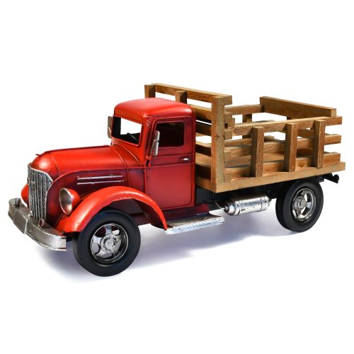 Model Farm Truck Metal Decorative Ornament - Red