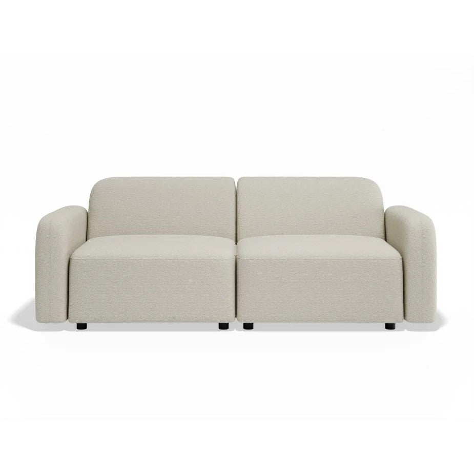 Modern 2-Seater Atticus Modular Sofa - Ivory Cream Fabric