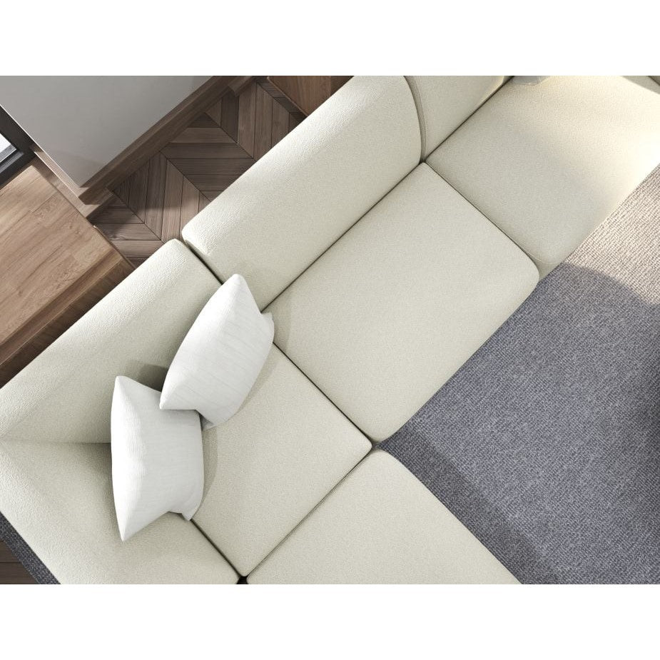 Modern 2-Seater Atticus Modular Sofa - Ivory Cream Fabric